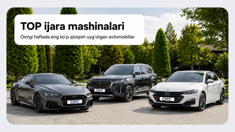Oxirgi haftadagi TOP ijara mashinalar